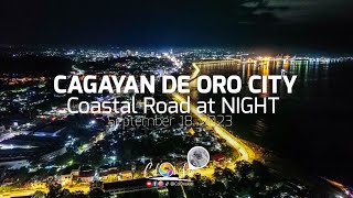 WATCH Cagayan de Oro City Coastal Road Aerial at Night 2023 [upl. by Prestige]