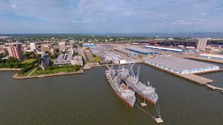 Newport News Virginia  Ship Yard  Aerial Drone Video [upl. by Lecram]