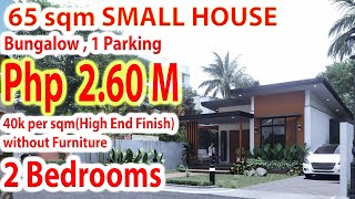 SMALL HOUSE l BUNGALOW l 2 BEDROOMS with ESTIMATE l REALISTIC RENDERING Philippines [upl. by Aneerhs484]