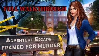 ADVENTURE ESCAPE Framed for Murder Full Walkthrough [upl. by Emyam]