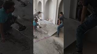 Installation of ceramic floor tiles tile بلاط ceramic سيراميك marble youtubeshorts shorts [upl. by Sheedy]