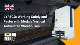 LYRECO Working Safely and Faster with Modula Vertical Automated Warehouses [upl. by Amada]