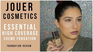 JOUER COSMETICS ESSENTIAL HIGH COVERAGE CREME FOUNDATION  REVIEW amp DEMO [upl. by Esina]