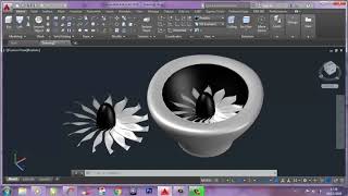 Turbina  Jet engine 3D AutoCad [upl. by Skurnik717]