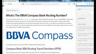 How to Find BBVA Compass Bank Routing Number [upl. by Nivrac]