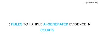 5 Rules to Handle AIGenerated Evidence in Courts ⚖️ LegalTech learning education [upl. by Bebe]