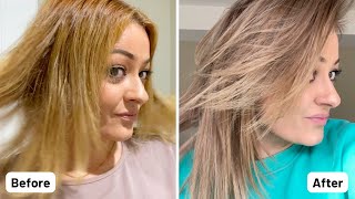 Toning Orange Hair with Wella T14 amp Wella 050 [upl. by Philender]