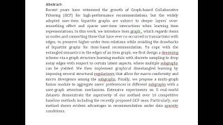 Denoising Item Graph With Disentangled Learning for Recommendation [upl. by Redd776]