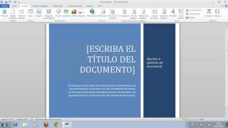 COMO CREAR UNA PORTADA EN WORD [upl. by Boeke286]