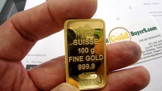 Swiss Gold Bars Portland Gold Buyers LLC  100 Grams Gold [upl. by Justin]