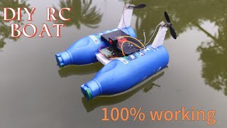 DiY Remote control boat 🚢🚢How to make a Remote control boat at home [upl. by Abana974]