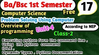 L2 BscBa 1st Semester Computer science unit4 Overview of programming yourbscguide bsc1stsemester [upl. by Dola707]