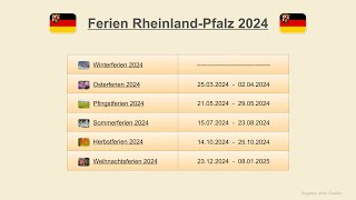 Ferien Rheinland Pfalz 2024 [upl. by Catie711]