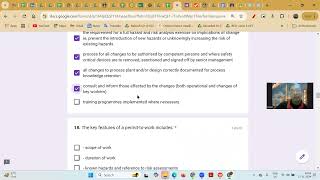 PSM Mock exam 8 part 3 process safety management  Multiple choice question  NEBOSH PSM exam [upl. by Sibeal]