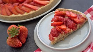 TARTE AUX FRAISES VEGAN  Et crème pâtissière [upl. by Arracot787]