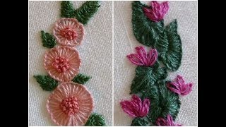 embroidery flower design buttonhole stitch design [upl. by Meggs]