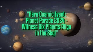 Rare Cosmic Event Planet Parade 2024  Witness Six Planets Align in the Sky [upl. by Hanimay697]