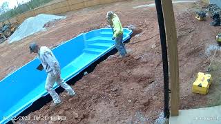 Time Lapse Fiberglass Pool Install [upl. by Anovad889]