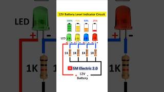 12V Battery Level indicator Circuit shorts diy viralshorts [upl. by Oiziruam]