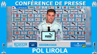 CONFERENCE DE PRESSE AVANT MATCH OM  AUXERRE  POL LIROLA quotMontrer un autre visagequot OMAJA [upl. by Atiek]