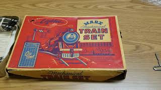 Marx Postwar Mechanical 4 Piece Train Set [upl. by Lledyr]