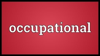 Occupational Meaning [upl. by Volotta]