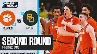 Clemson vs Baylor  Second Round NCAA tournament extended highlights [upl. by Llekcor626]