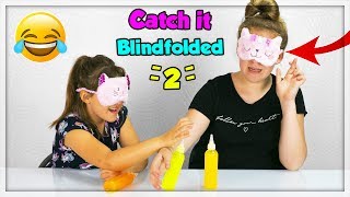 CATCH IT BLINDFOLDED SLIME CHALLENGE [upl. by Htebazile]