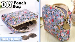 DIY CUTE ZIPPER COINS POUCH BAG TUTORIAL  Purse Woman or Kids You Can Easy Sew Yourself [upl. by Isayg]