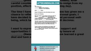 Resignation Letter After Maternity Leave  How to Write a PostMaternity Leave Resignation Letter [upl. by Anaeerb]