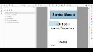 Hitachi KH1502 For Crawler Crane Service Manual [upl. by Carolan]