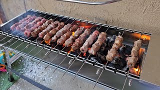 Kebab Kabab Kabob Grill Stainless Steel Electric USB Rotary Self Rotating Barbecue Machine Review [upl. by Arundel541]