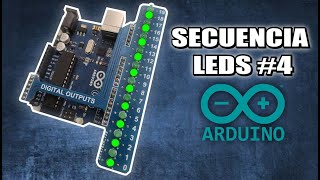 Arduino Secuencia Leds 4  Avance y retroceso acumulado progresivo [upl. by Fanchon504]