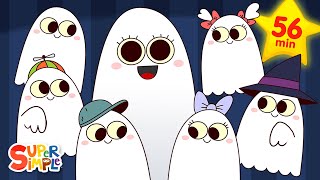 Six Little Ghosts   More Halloween Songs for Kids  Super Simple Songs [upl. by Maeve995]