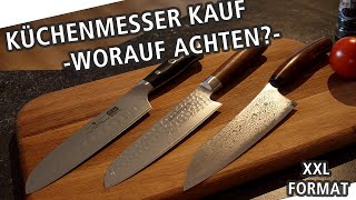 Küchenmesser VergleichWorauf beim Kauf achtenMesserstahl Ergonomie Verarbeitung uvm beim Santoku [upl. by Natehc]