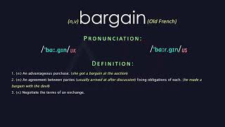 Bargain Meaning And Pronunciation  Audio Dictionary [upl. by Olimac]