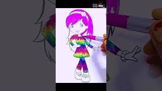 Baby Doll🌈🔴🟡🟢easy way to coloring for kids Drawing Basicssskidstv [upl. by Nadnerb959]