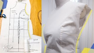 HOW TO ADD PRINCESS SEAM amp SIDE DARTS TO FRONT OF BASIC BODICE  KIM DAVE [upl. by Kirven]