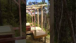 Progress on the Outhouse homemade diy amateurcarpentry offgrid offgridcabinbuild [upl. by Geaghan848]