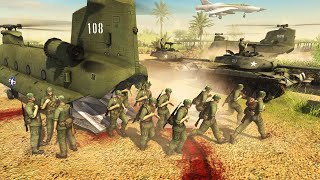 US Marines Deploy Defense VS 2000 Viet Cong  Men of War Vietnam 65 Mod Battle Simulator [upl. by Ariuqahs]