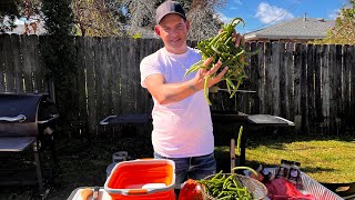 Easy Cajun Smothered Green Beans on the Flattop Griddle  Smoked Sausage Onions Potatoes  Let’s Go [upl. by Lusa]