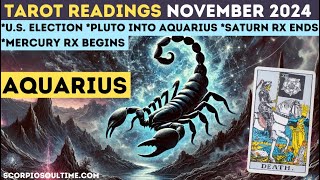 Aquarius tarot November 🫣 Pluto finally moves into your sign No longer trapped in fear [upl. by Ilecara997]