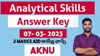 Analytical skills answer key AKNU 2023  Degree 3rd semester analytical skills answer key aknu 2023 [upl. by Ahens145]