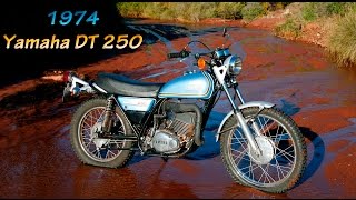 1974 Yamaha DT 250 in a stream and in red lands [upl. by Kristopher917]