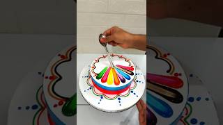 Mix Colour Multi Cake Design M mix fruits Cake Decorating video cake shorts trendingshortsfeed [upl. by Ecnesse]