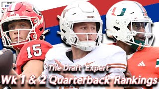 WEEK 1 amp 2 2025 NFL DRAFT QUARTERBACK RANKINGS  The Draft quotExpertquot [upl. by Nisen]