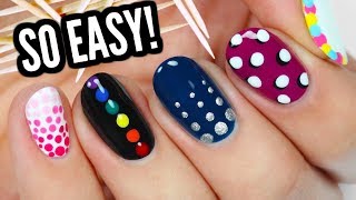 5 Easy Dotticure Nail Art Designs For Beginners [upl. by Searby]