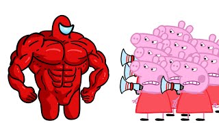 Peppa Pigs vs Among Us  Red and Pink funny impostor [upl. by Xyla]