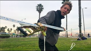 How to Set up a Double Ratchet Slackline Trickline [upl. by Ogg]