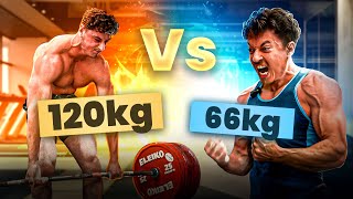 66KG de MUSCLE VS TITAN de 120KG  Qui est le plus fort [upl. by Aleehs]